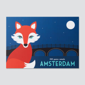 107 A6 postcard Amsterdam 400 year Canals Fox
