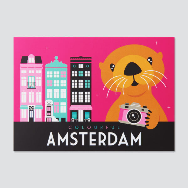 113 A6 postcard Amsterdam colorful Otter