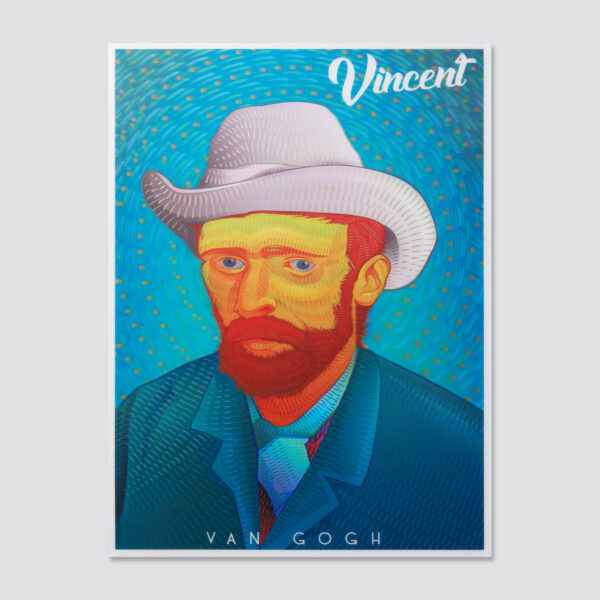 181 lenticular 3d poster after van Gogh self-portrait with Grey Felt Hat - Image 2