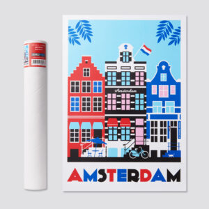 898 A3 poster Amsterdam Canalhouses