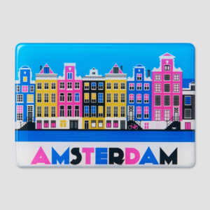 927 epoxy fridge magnet Amsterdam Canal houses Colors