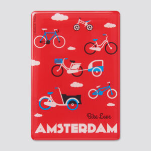 987 epoxy fridge magnet Amsterdam Bike red sky
