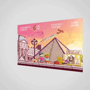 196 A6 lenticular postcard 3d museum the Louvre
