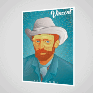 181 lenticular 3d poster after van Gogh self-portrait with Grey Felt Hat