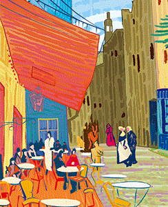 363 lenticular bookmark after Café Terrace at Night after Van Gogh
